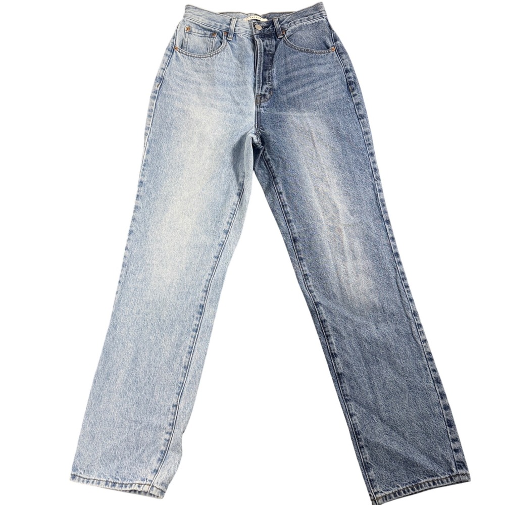 PacSun Two Tone Split Wash Dad Jean High Waisted Blue Denim‎ Size 26